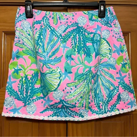 Lilly Pulitzer Vibrant Pink and Green Skirt